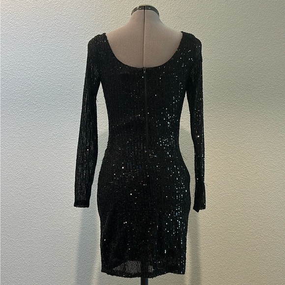 B.Smart Sequined Black Cocktail Dress. Size 3. - Picture 3 of 8